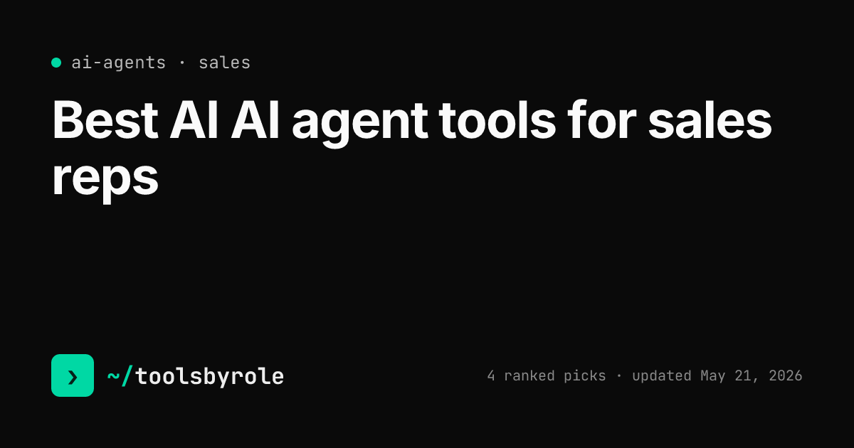 AI agents tools ranked for sales reps