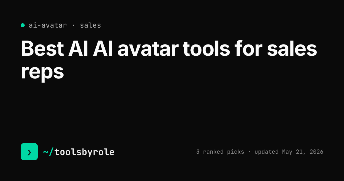 AI avatar tools ranked for sales reps