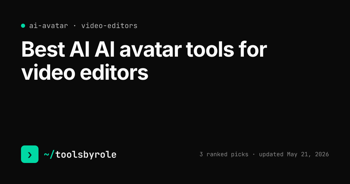AI avatar tools ranked for video editors