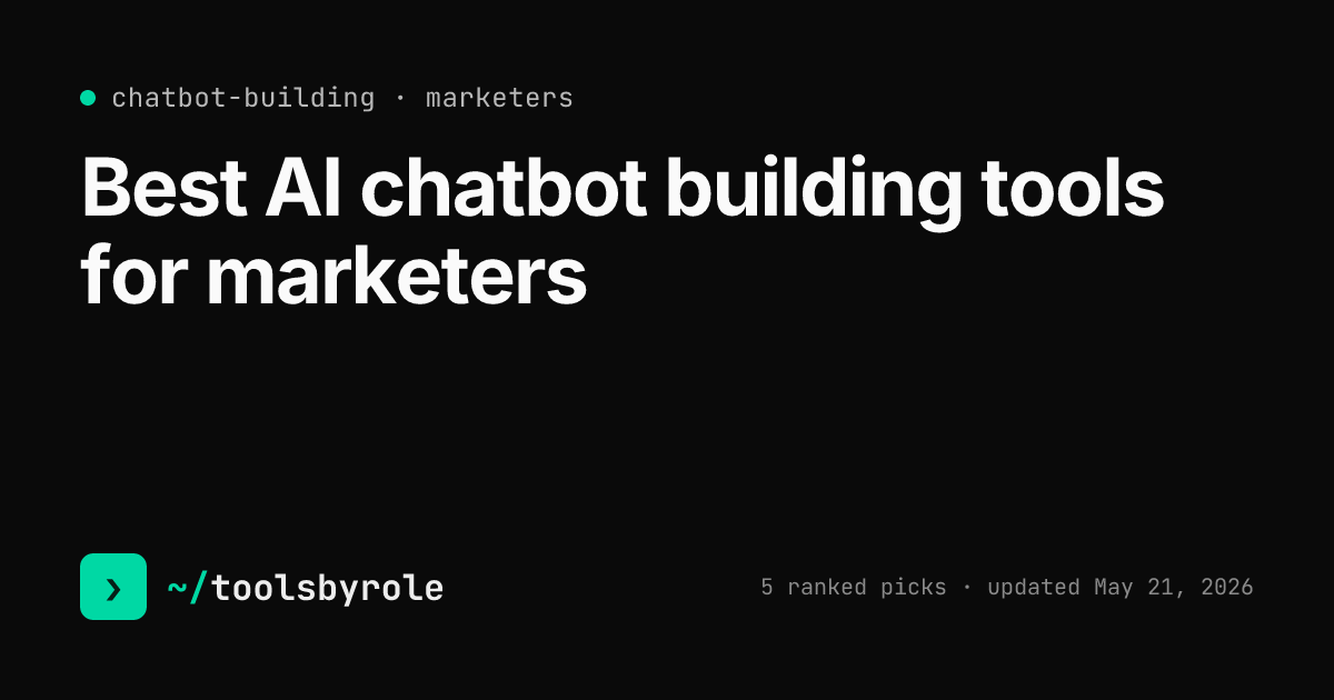 Chatbot building tools ranked for marketers