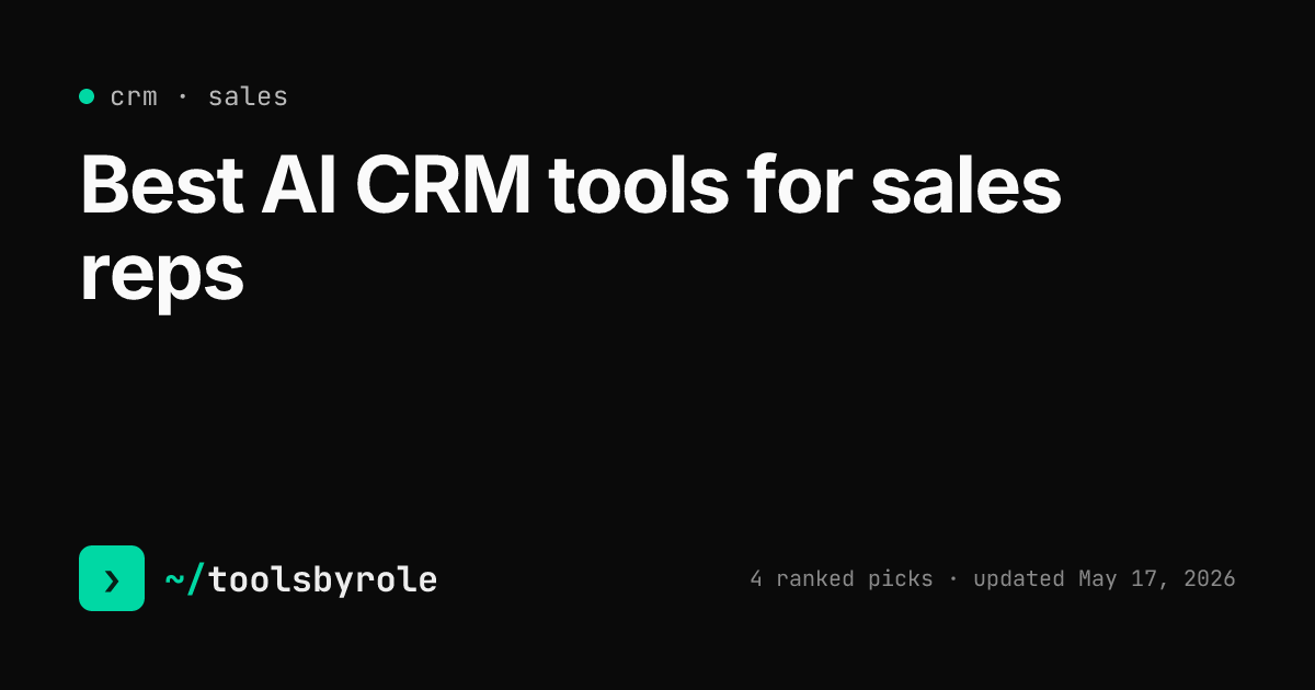 CRM tools ranked for sales reps