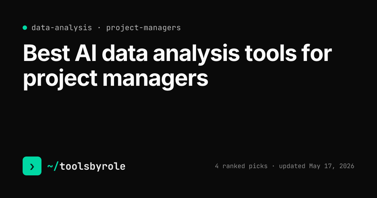 Data analysis tools ranked for project managers