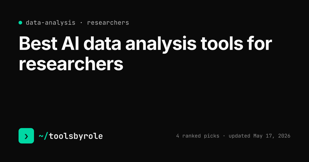 Data analysis tools ranked for researchers