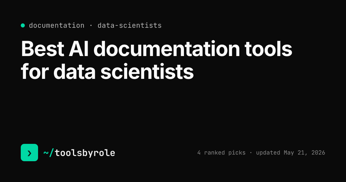 Documentation tools ranked for data scientists