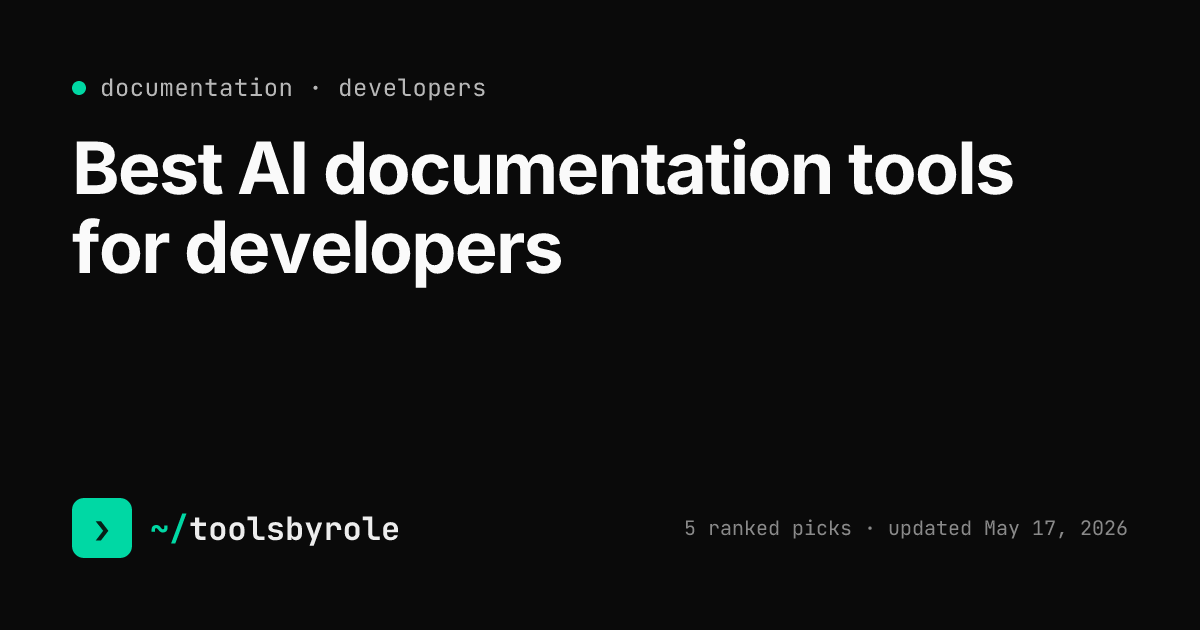 Documentation tools ranked for developers