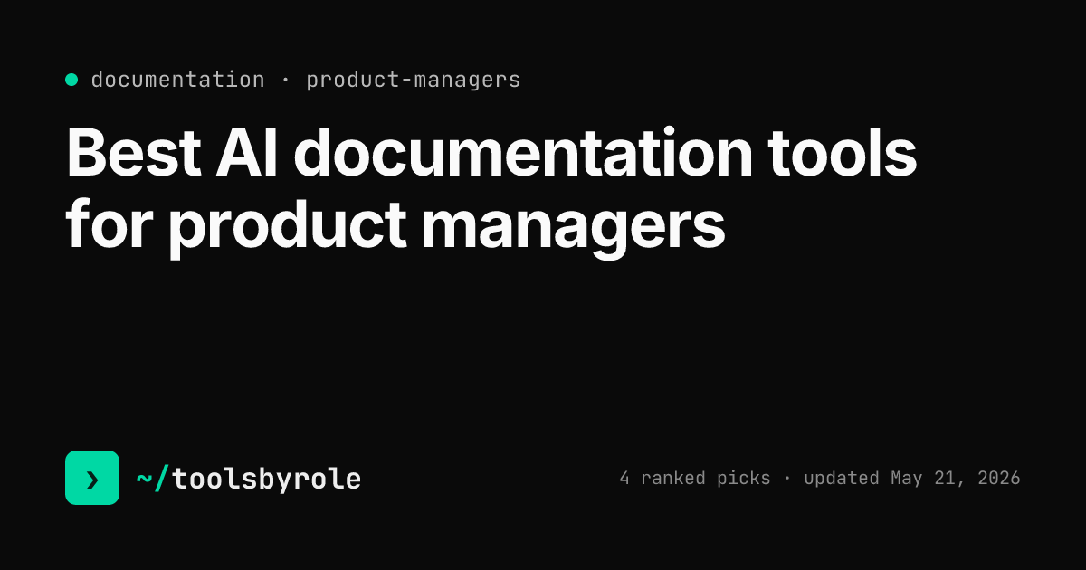 Documentation tools ranked for product managers