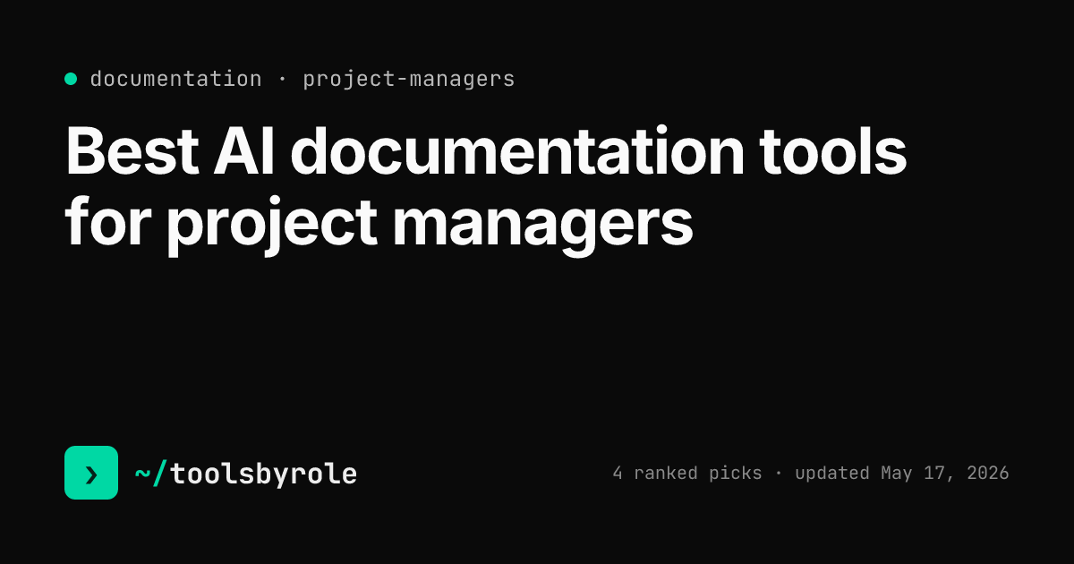 Documentation tools ranked for project managers