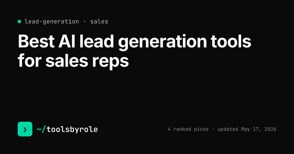 Lead generation tools ranked for sales reps
