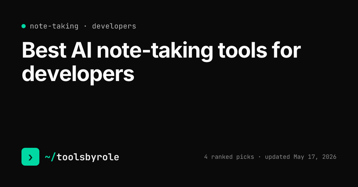 Note-taking tools ranked for developers