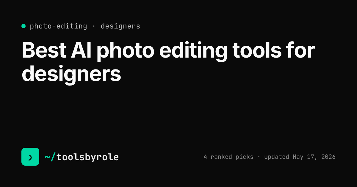 Photo editing tools ranked for designers