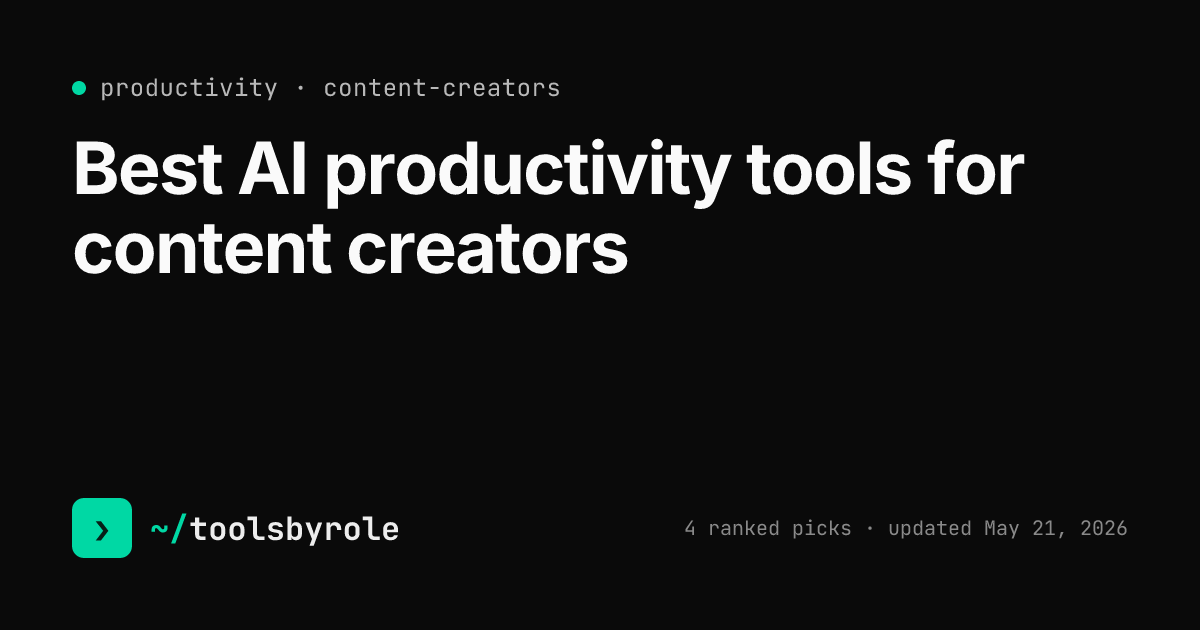 Productivity tools ranked for content creators