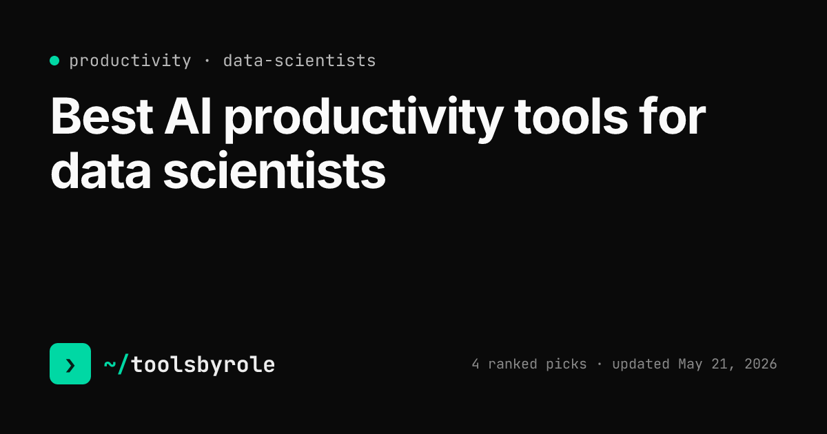 Productivity tools ranked for data scientists