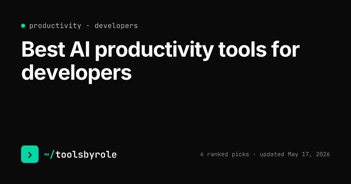 Productivity tools ranked for developers