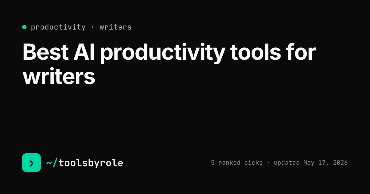 Productivity tools ranked for writers