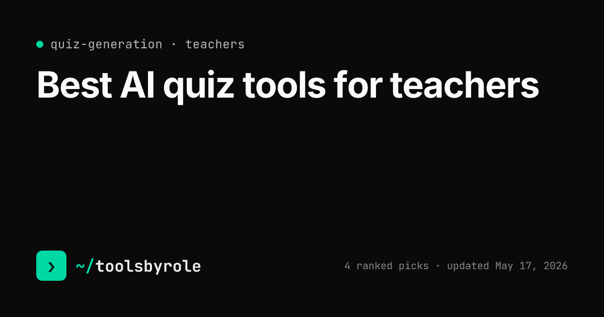 Quiz generation tools ranked for teachers