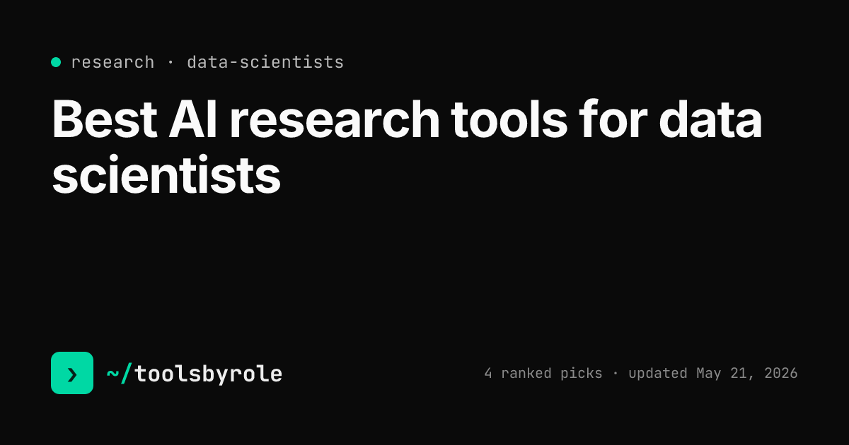Research tools ranked for data scientists