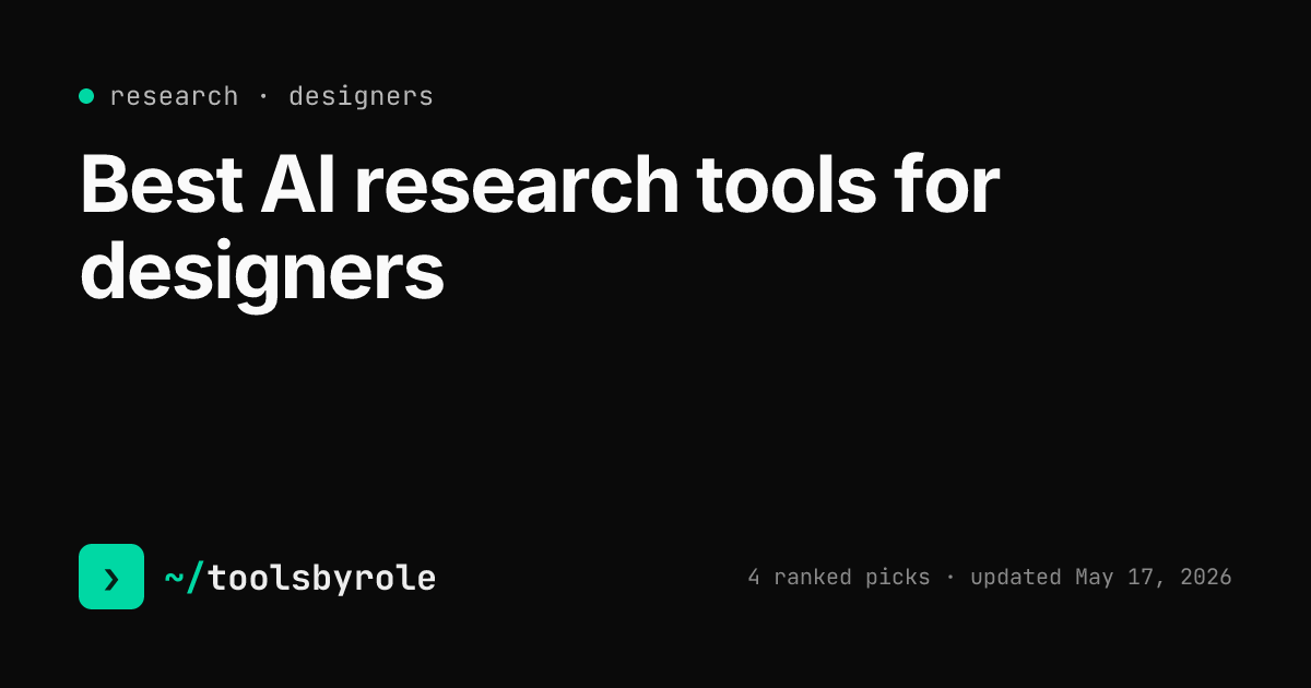 Research tools ranked for designers