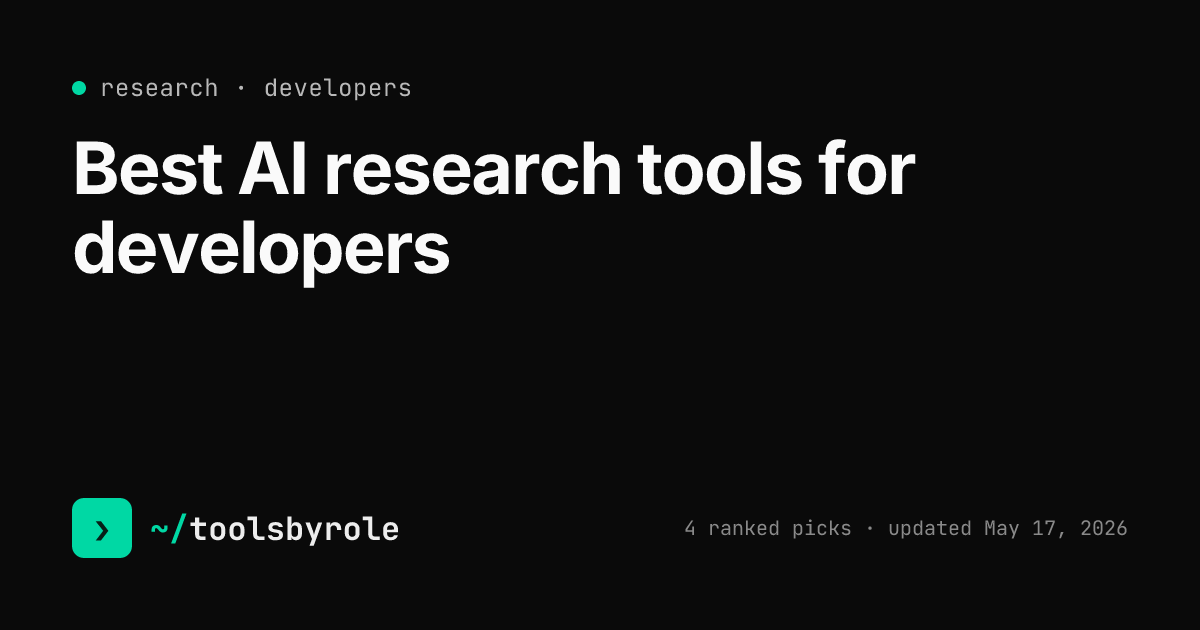 Research tools ranked for developers