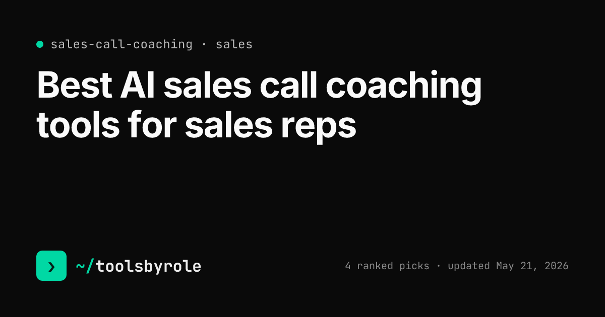 Sales call coaching tools ranked for sales reps