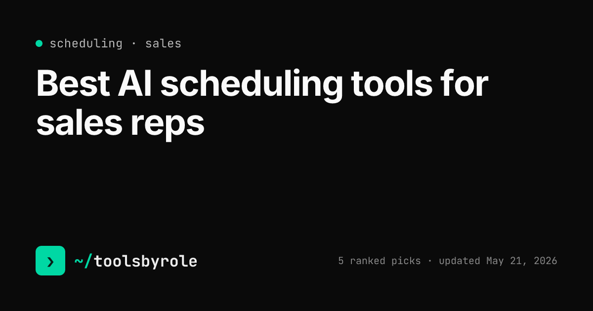 Scheduling tools ranked for sales reps