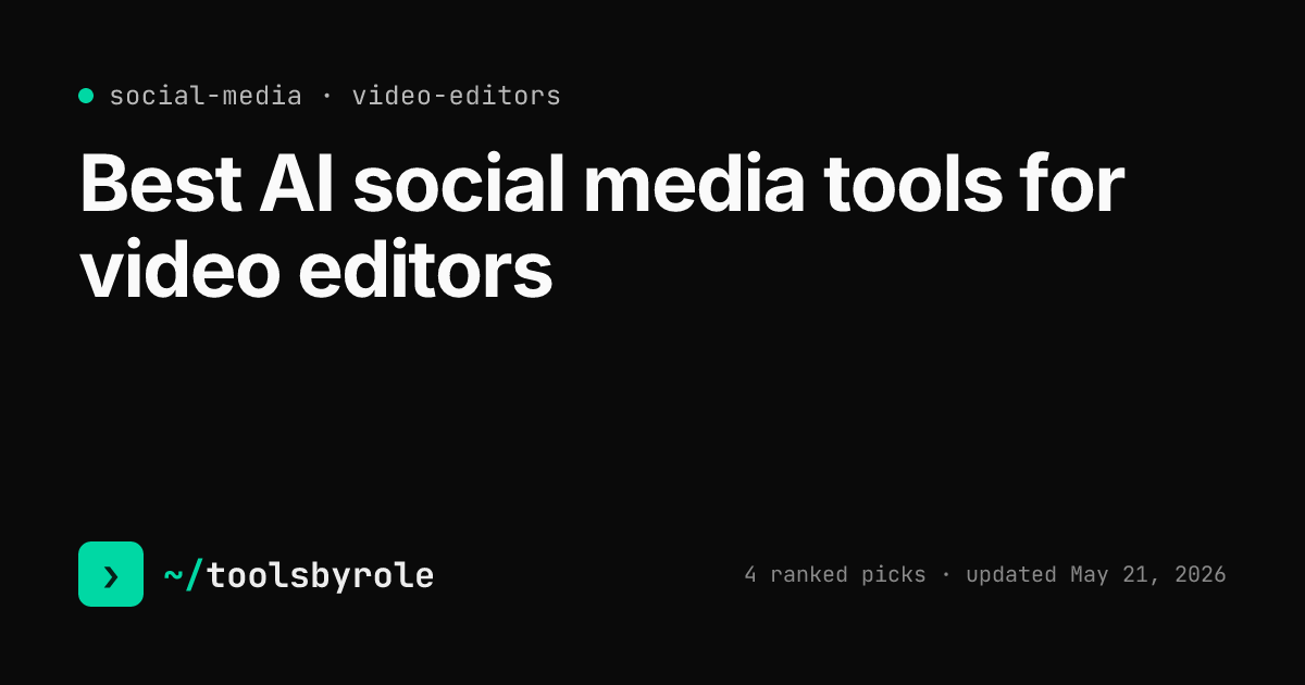Social media tools ranked for video editors