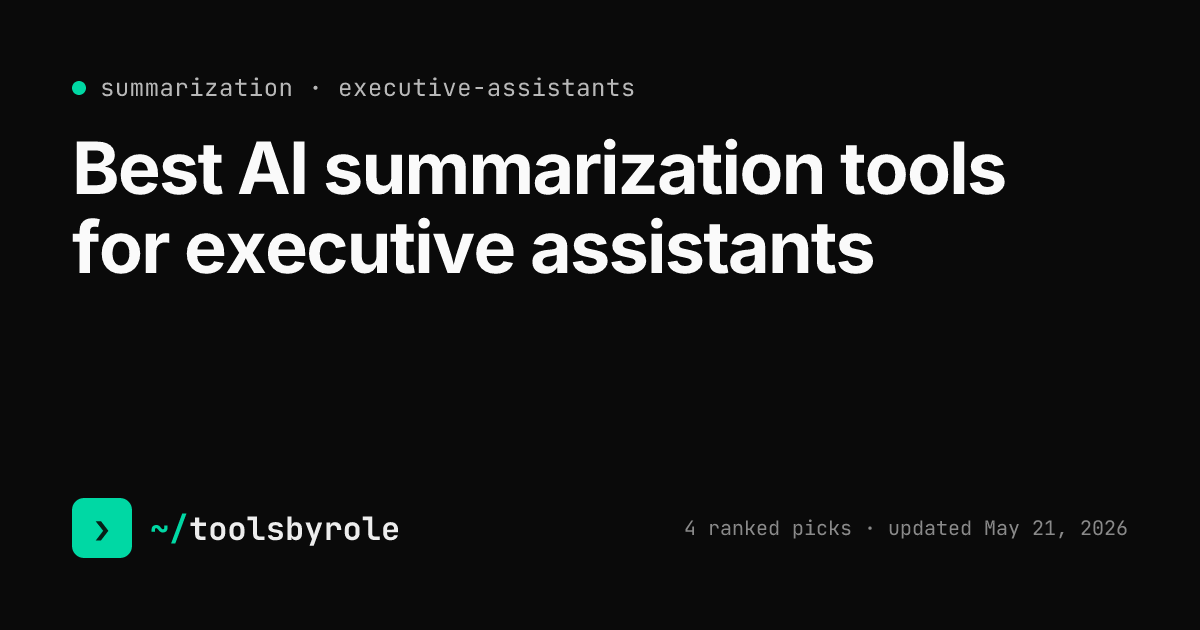 Summarization tools ranked for executive assistants
