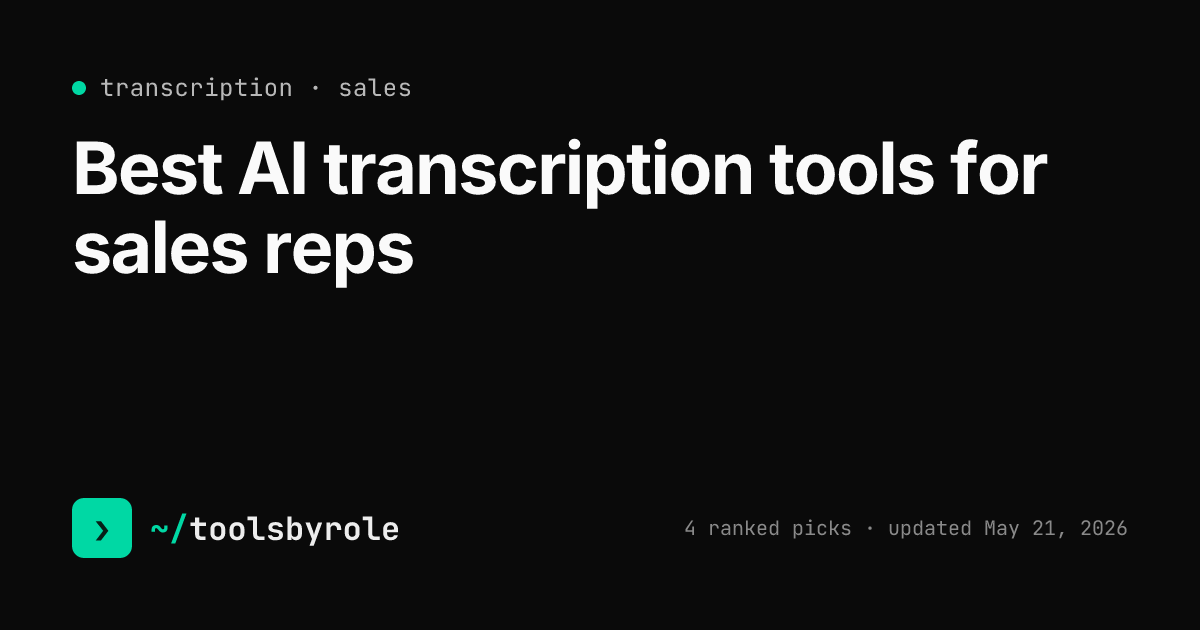 Transcription tools ranked for sales reps
