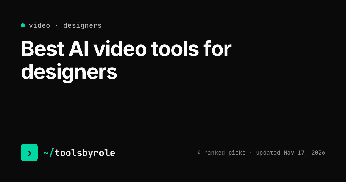 Video tools ranked for designers