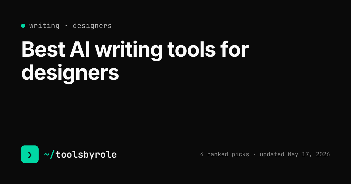 Writing tools ranked for designers