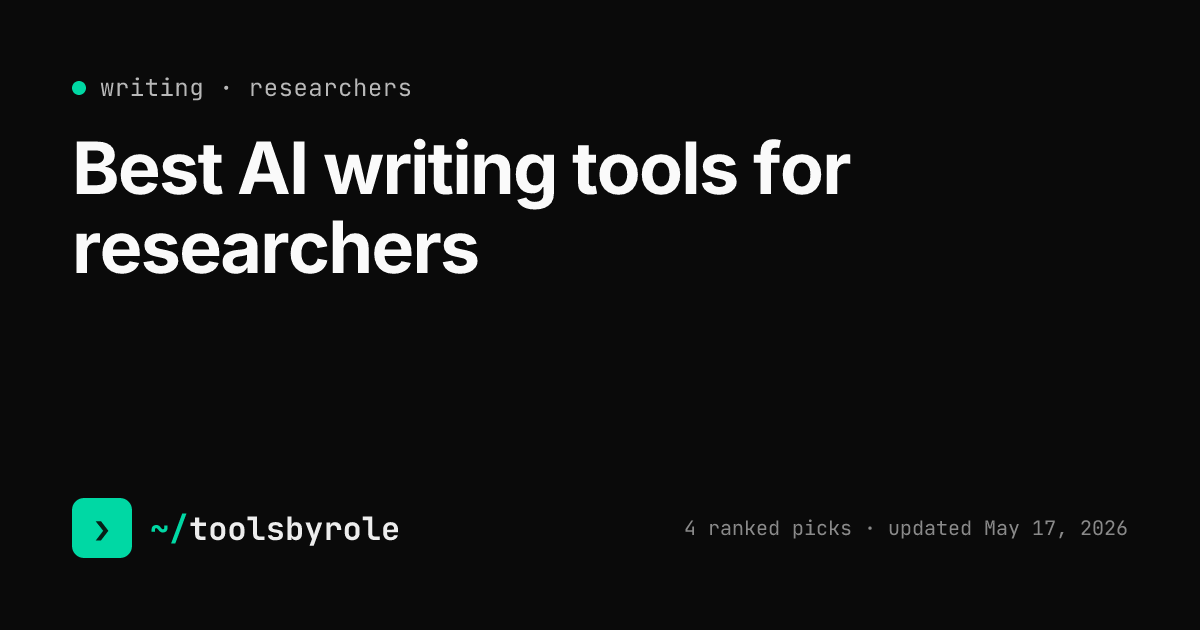 Writing tools ranked for researchers