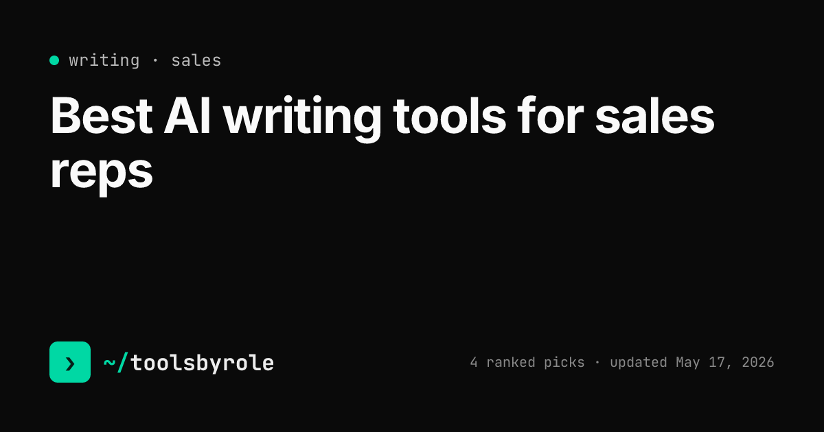 Writing tools ranked for sales reps